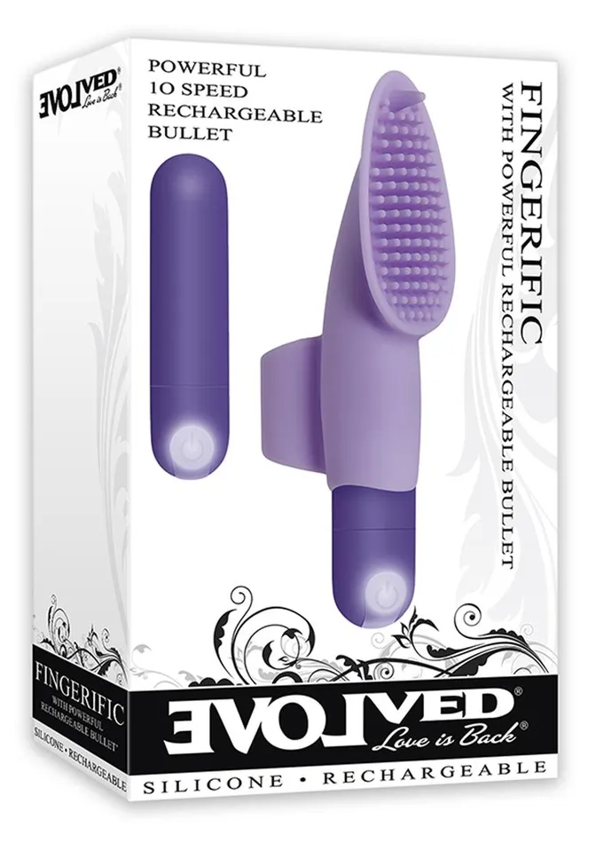 Female Sex Toys Evolved Fingerific Rechargeable Silicone Finger Bullet Vibrator with Clitoral Stimulator