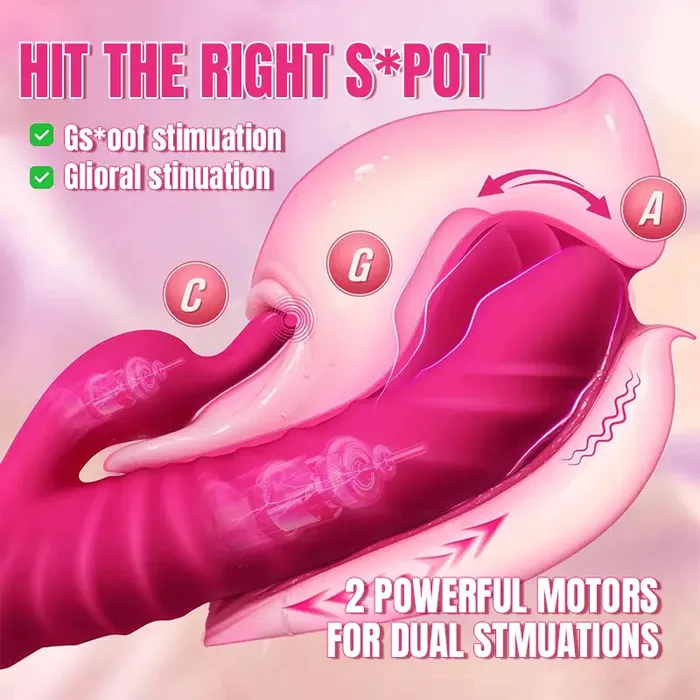 Female Sex Toys Inyarose 3in1 Thrusting Rabbit Vibrator with Clitoral and GSpot Stimulation