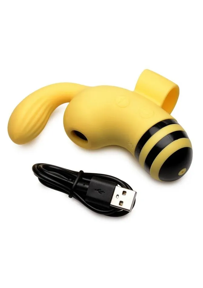 Female Sex Toys SHEGASM Shegasm Sucky Bee Rechargeable Silicone Clitoral Stimulating Finger Vibrator