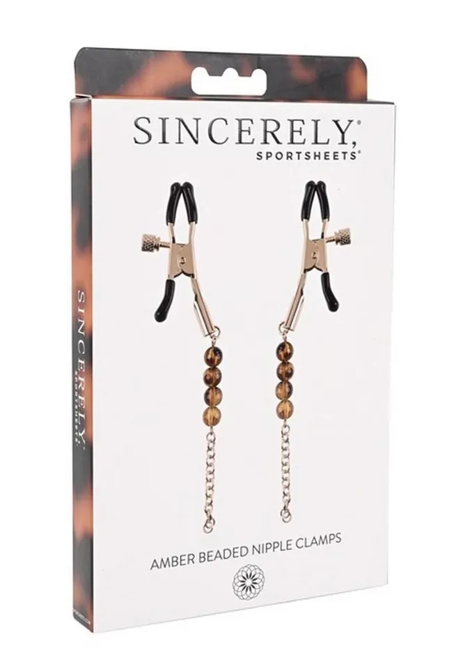 Female Sex Toys Sincerely Sincerely Amber Beaded Nipple Clamps
