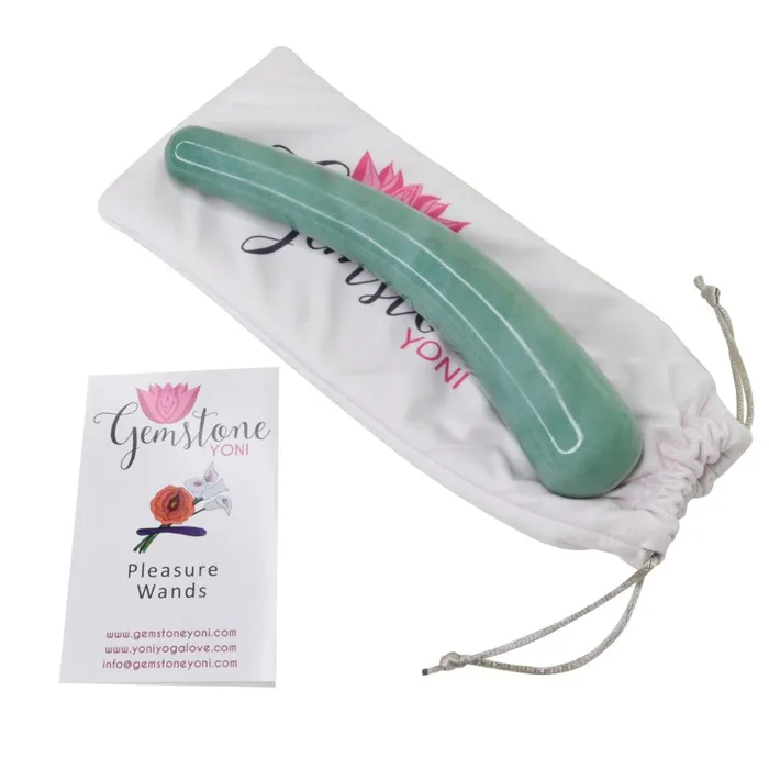 Gemstone Yoni Vibrators Green Aventurine Crescent Yoni Wand