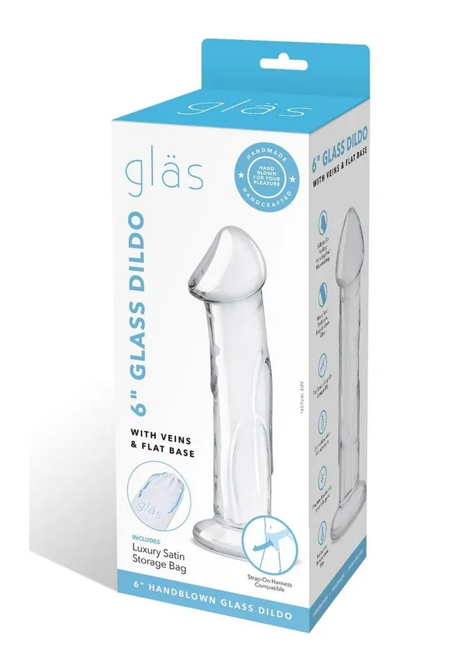 Glas Dildos Glas Dildo Glass with Veins and Flat Base