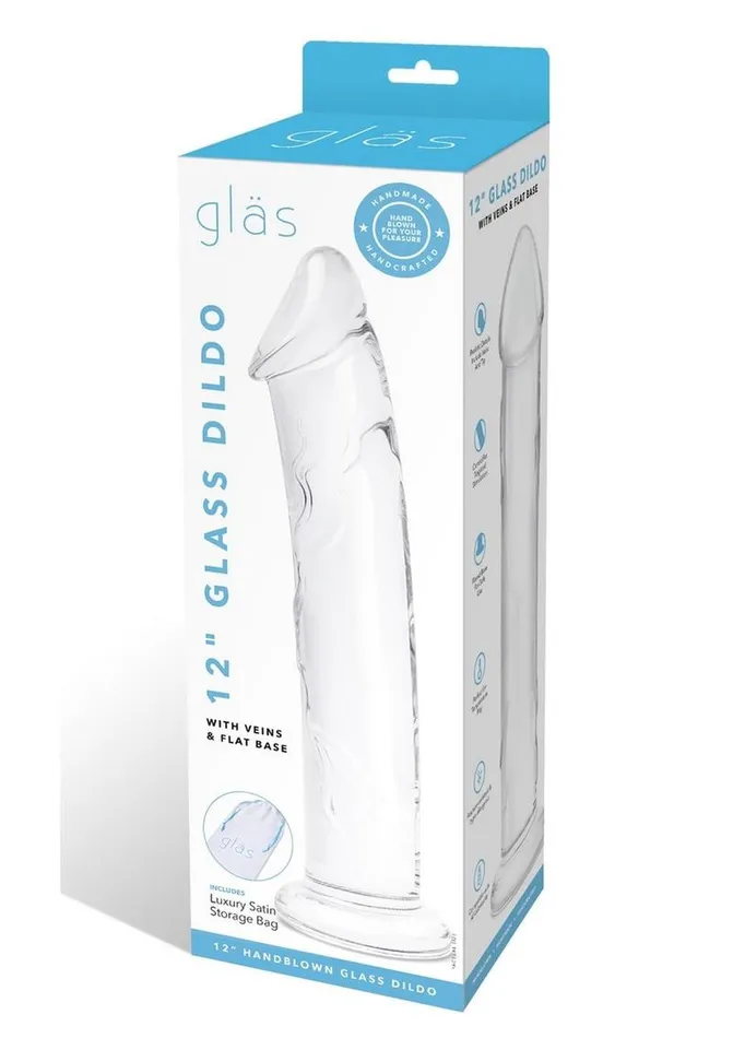 Glas Dildos Glas Dildo Glass with Veins and Flat Base