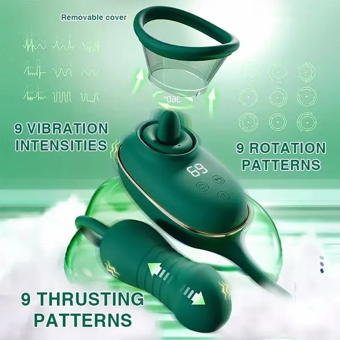 Inyarose Female Sex Toys 3in1 Dual Head Tongue Clitoris Vibrator