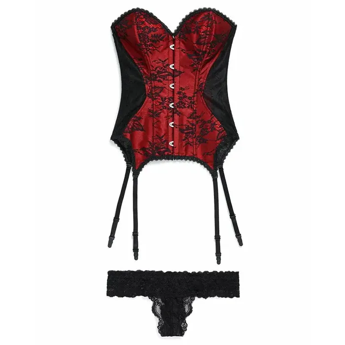 Inyarose Sexy Boned Corset Set Anal
