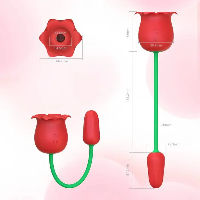 Inyarose Vibrators Rose Suction Bullet Pleasure Toy