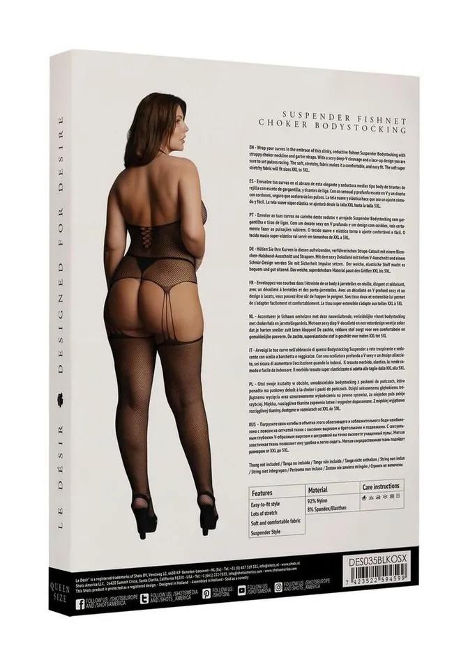 Le Desir Le Desir Suspender Fishnet Choker Bodystocking Bodystockings Playsuits Le Desir Le Desir Suspender Fishnet Choker Bodystocking Bodystockings Playsuits