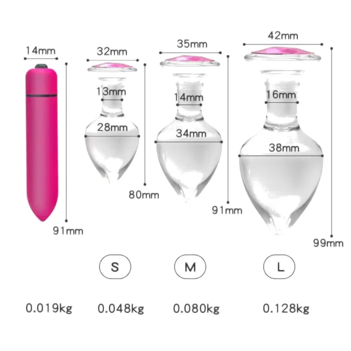Love Plugs Anal 4Piece Glass Plug Jewelry Set