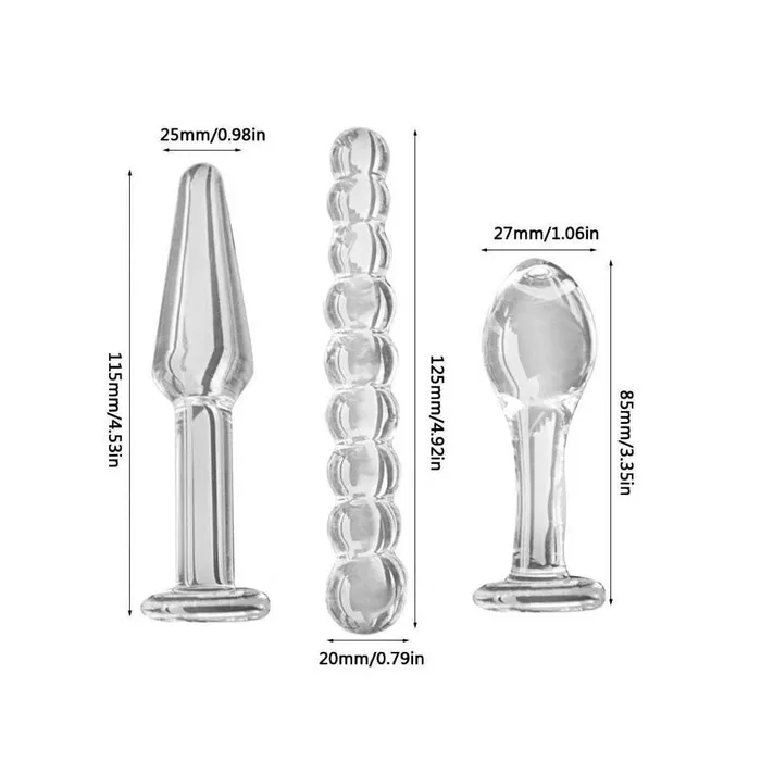 loveplugs Anal Transparent Anal Pyrex Glass Kit 3 Piece loveplugs Anal Transparent Anal Pyrex Glass Kit 3 Piece