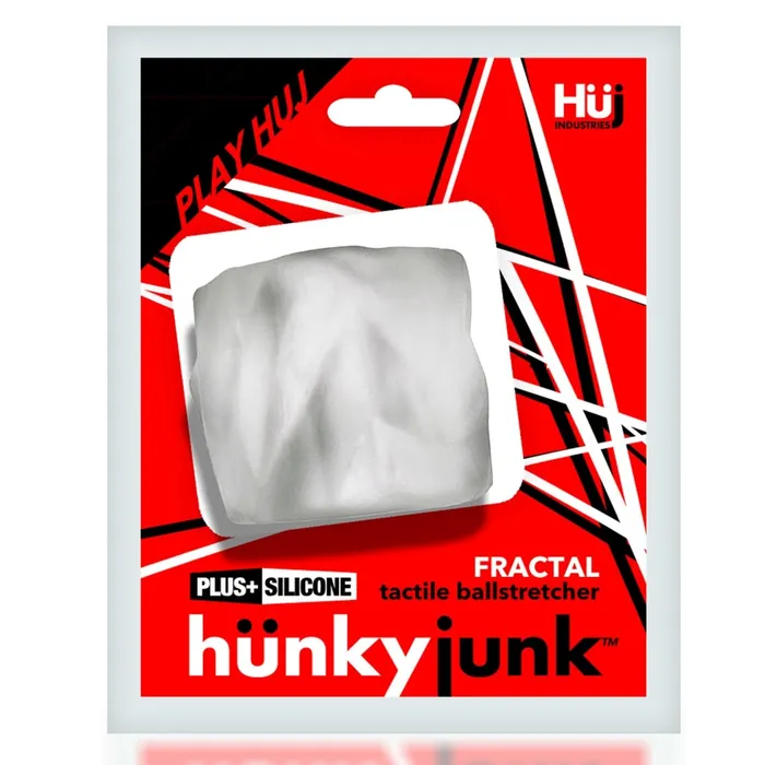 Male Sex Toys Hunkyjunk Hunkyjunk Fractal Tactile Silicone Ball Stretcher Clear Ice