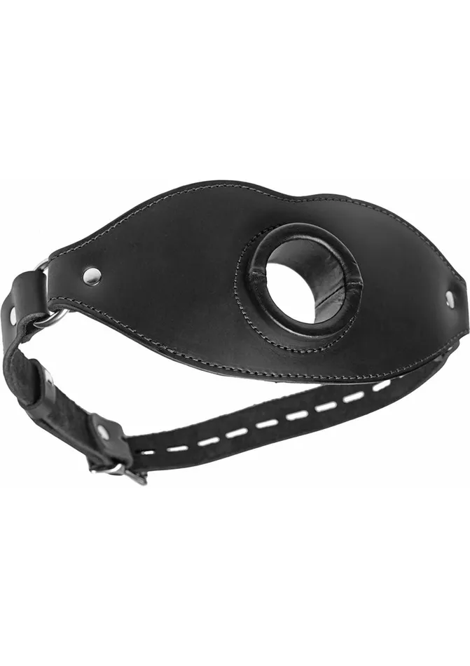 Male Sex Toys Master Series Master Series Leather Locking Open Mouth Gag