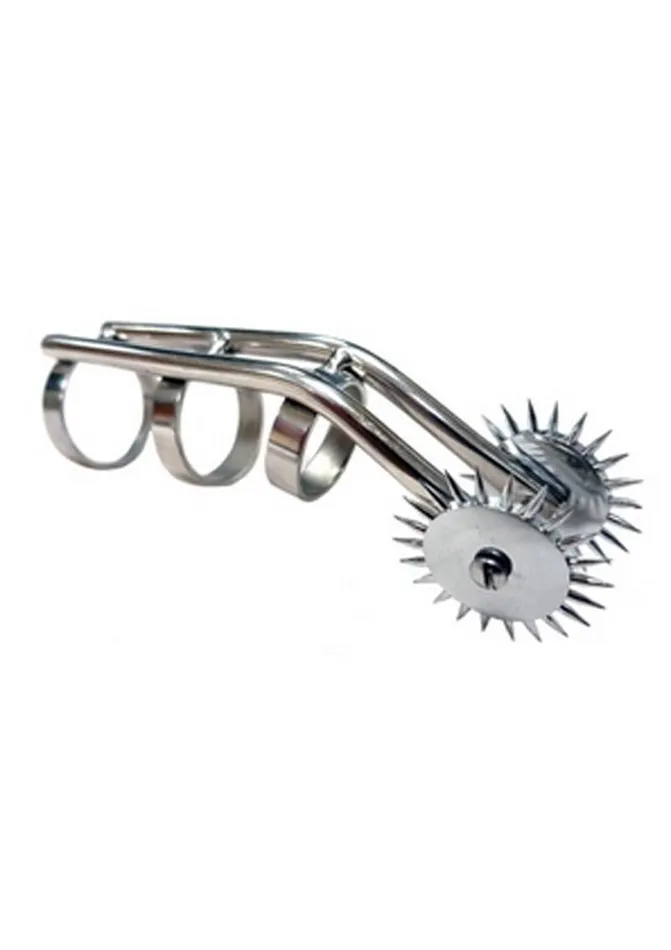 Male Sex Toys Rouge Stainless Steel Cat Claw with 2 Pinwheels Rouge