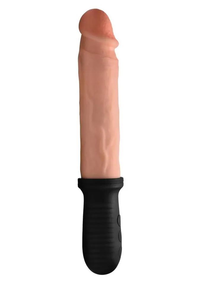 Master Series Female Sex Toys Master Series 8x Auto Pounder Rechargeable Silicone Vibrating and Thrusting Dildo with Handle