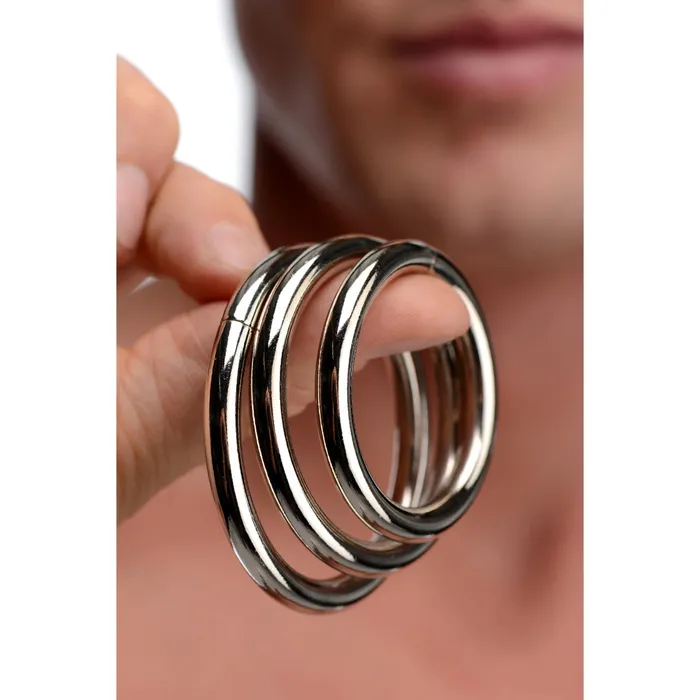 Master Series Trine Steel Cock Ring Collection 3 Pack Silver Master Series Male Sex Toys Master Series Trine Steel Cock Ring Collection 3 Pack Silver Master Series Male Sex Toys