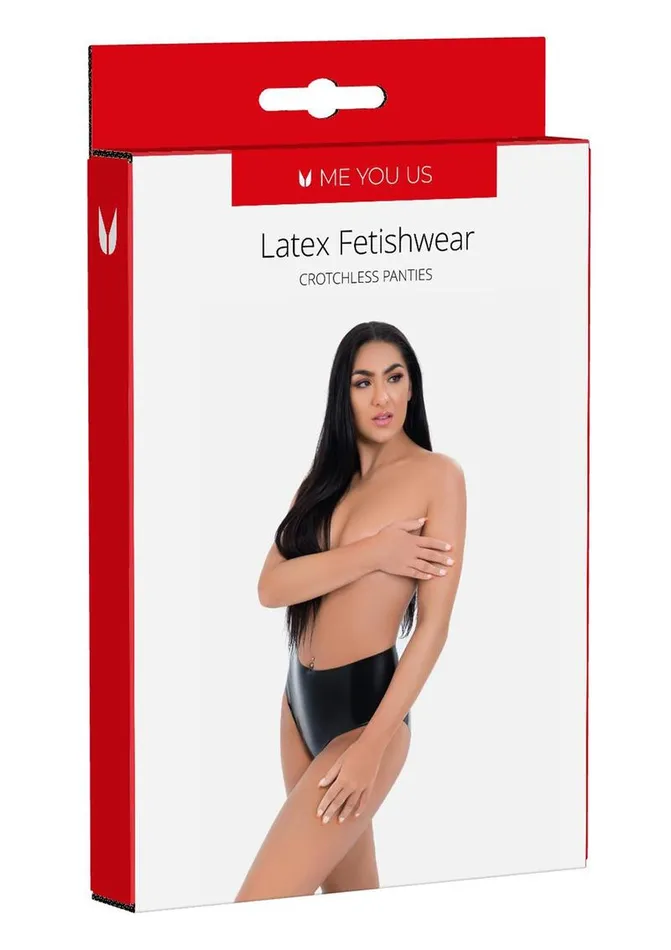 ME YOU US Latex Crotchless Panties Me You Us Vibrators