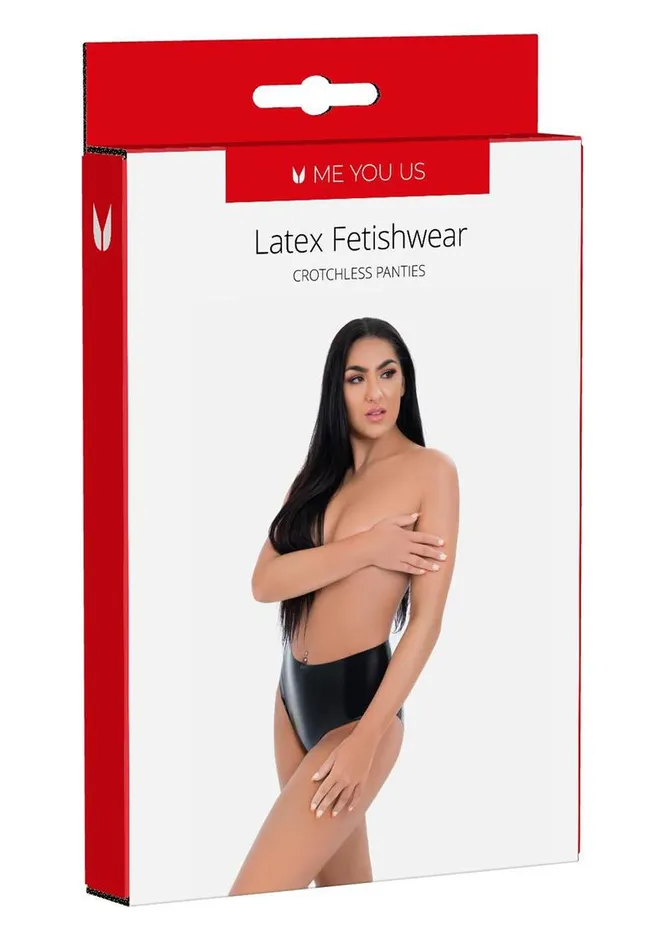 ME YOU US Latex Crotchless Panties Me You Us Vibrators