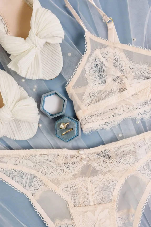 Mentionables Female Sex Toys Lace Mesh Button Panty Champagne