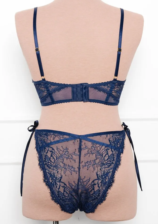 Mentionables Vibrators Lacy Underwire Cupless Corset Navy Mentionables Vibrators Lacy Underwire Cupless Corset Navy
