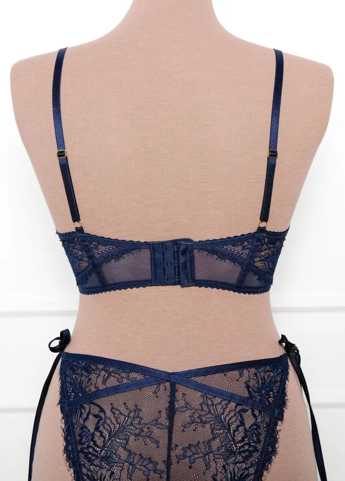 Mentionables Vibrators Lacy Underwire Cupless Corset Navy Mentionables Vibrators Lacy Underwire Cupless Corset Navy