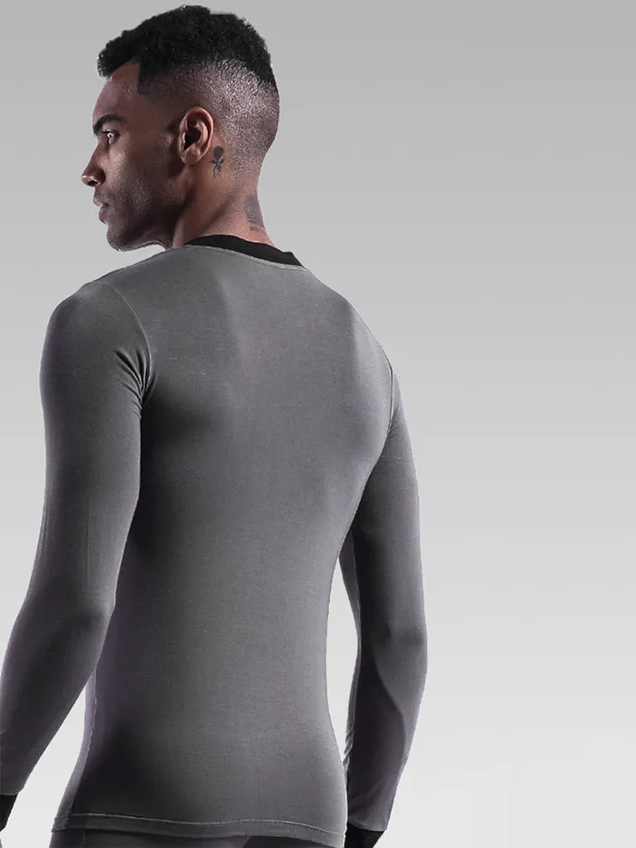 mysite Anal Mens Base Layers VNeck Thermal Shirt