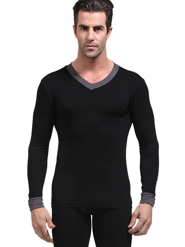 mysite Anal Mens Base Layers VNeck Thermal Shirt