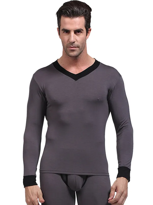 mysite Anal Mens Base Layers VNeck Thermal Shirt
