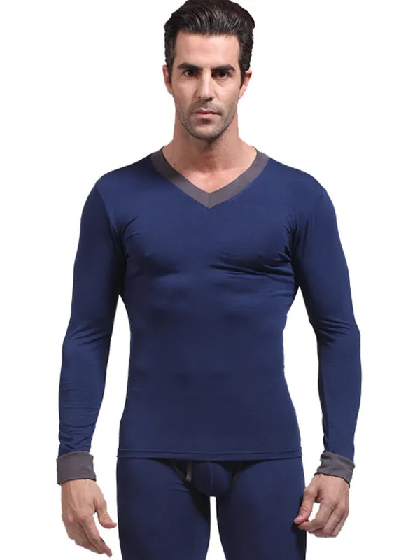 mysite Anal Mens Base Layers VNeck Thermal Shirt