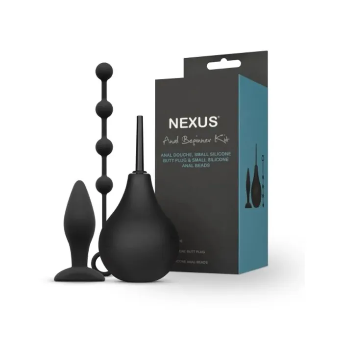 Nexus Nexus Anal Beginner Douche Butt Plug Anal Beads Kit Black Anal