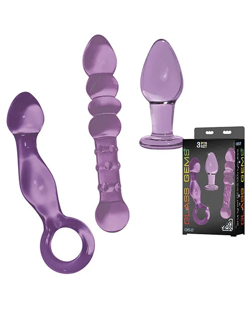Open Desires Dildos Nobu Glass Gems 3 pc Set Purple