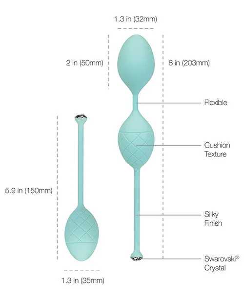 Open Desires Vibrators Pillow Talk Frisky Pleasure Balls Teal