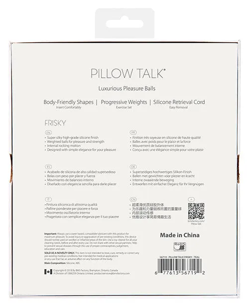 Open Desires Vibrators Pillow Talk Frisky Pleasure Balls Teal