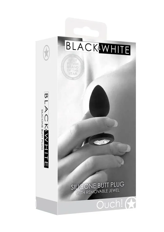 Ouch Male Sex Toys Ouch Silicone Butt Plug with Removable Jewel