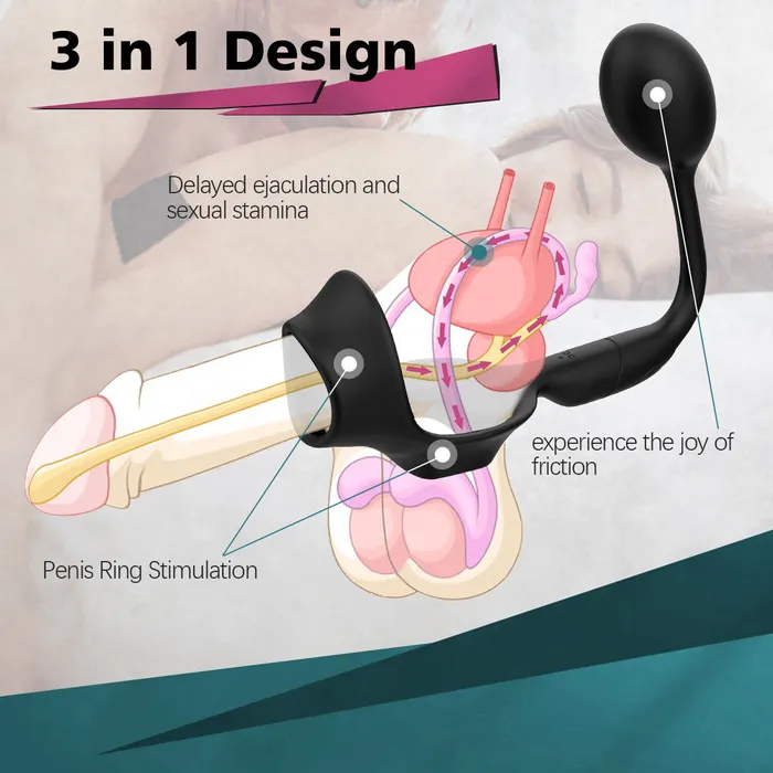 PENGUIN Anal Vibrator with Cock Ring Earlypeach Male Sex Toys