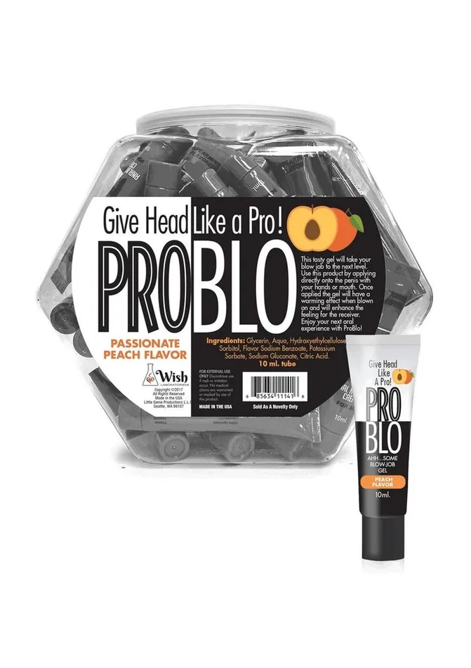 Problo Enhancers Problo Fishbowl Oral Pleasure Flavored Gel 10ml 65 Per Bowl Peach