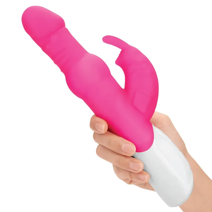 Rabbit Essentials Female Sex Toys Rabbit Essentials Beads Rabbit Vibrator With Rotating Shaft Hot Pink