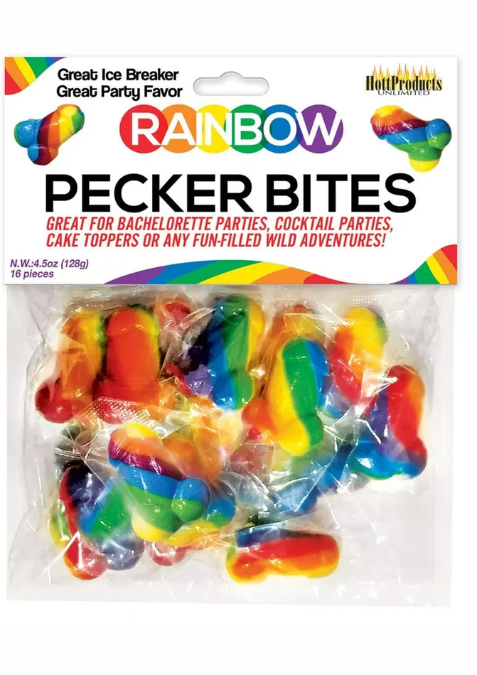 Rainbow Dildos Rainbow Pecker Bites Hard Candy Fruit Flavor 16 Wrapped