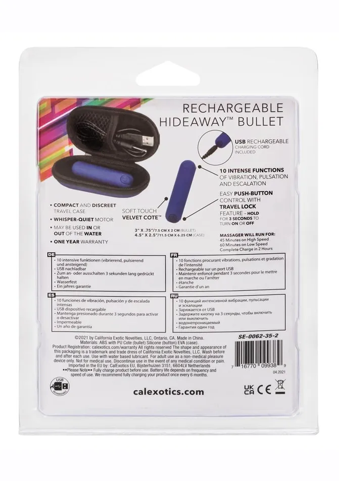 Rechargeable Hideaway Bullet Vibrator Bullets Female Sex Toys