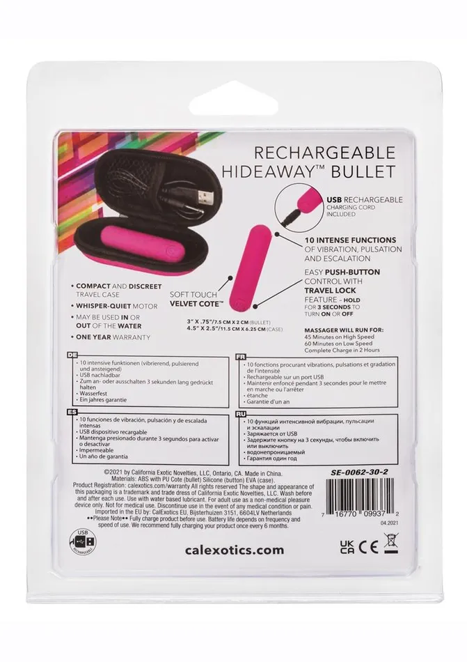 Rechargeable Hideaway Bullet Vibrator Bullets Female Sex Toys