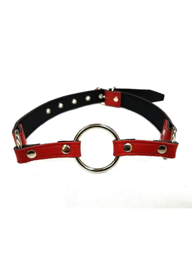 Rouge O Ring Leather Adjustable Mouth Gag Rouge Male Sex Toys