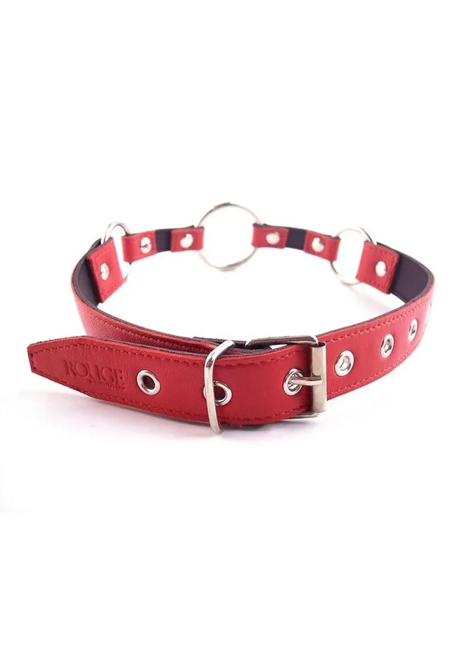 Rouge O Ring Leather Adjustable Mouth Gag Rouge Male Sex Toys