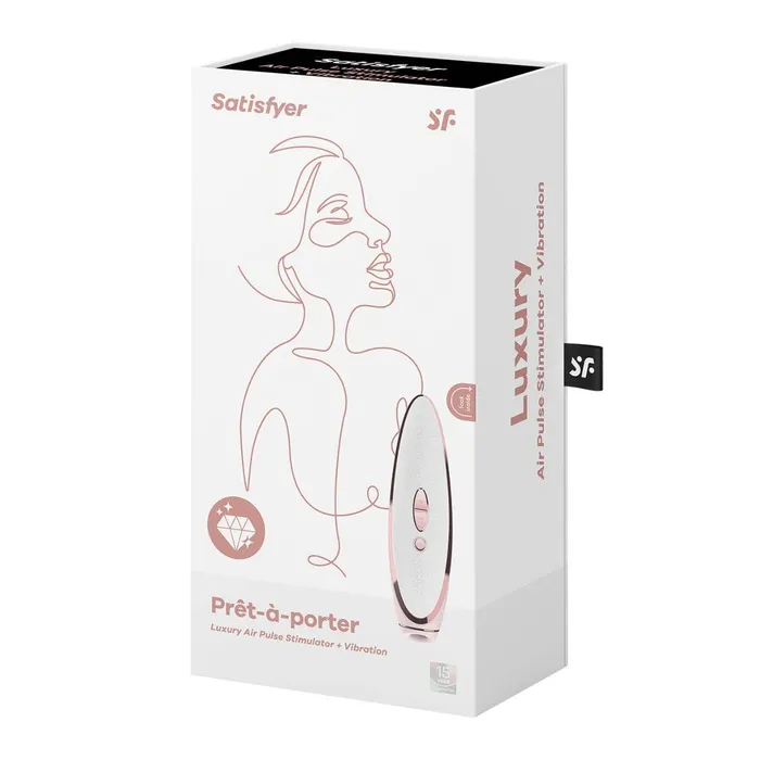 Satisfyer Pret A Porter Luxury Air Pulse Stimulator White Rose Gold Satisfyer Vibrators