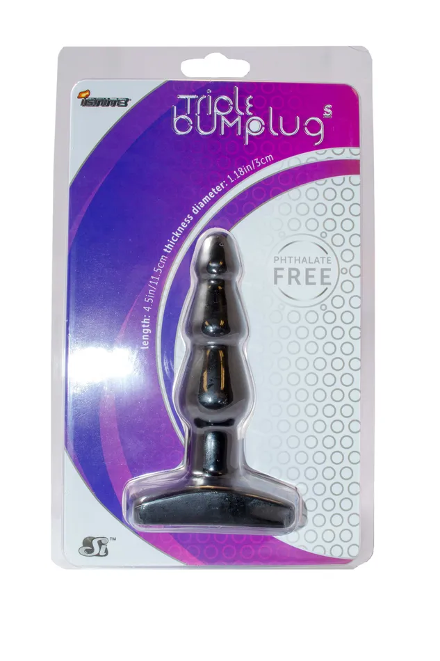 SI Novelties Anal Si40401 SMALL TRIPLE BUMP PLUGBLACK