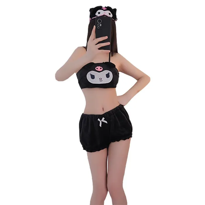 Sinderella Anal Cozy Cub Fleece Bear Lounge Lingerie Set
