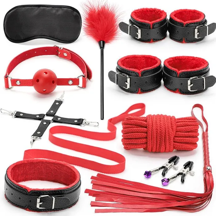 Sinderella Anal Intimate Control Red and Black 10 Piece Fantasy Set