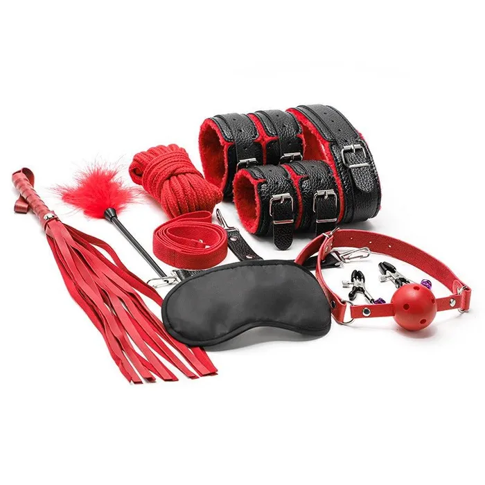 Sinderella Anal Intimate Control Red and Black 10 Piece Fantasy Set