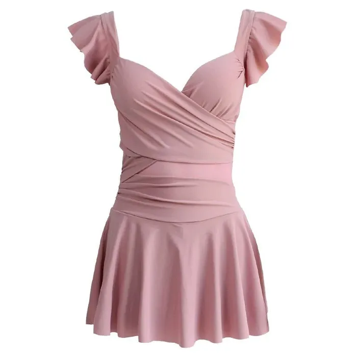 Sinderella Male Sex Toys Solid Color Flare Swim Dress With Mesh Waist By Sinderella Sinderella Male Sex Toys Solid Color Flare Swim Dress With Mesh Waist By Sinderella