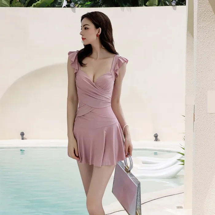 Sinderella Male Sex Toys Solid Color Flare Swim Dress With Mesh Waist By Sinderella Sinderella Male Sex Toys Solid Color Flare Swim Dress With Mesh Waist By Sinderella