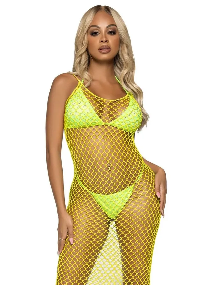 Teddies And Bodies Leg Avenue Woven Twist Net Backless Maxi Dress One Size Lemon Leg Avenue Teddies And Bodies Leg Avenue Woven Twist Net Backless Maxi Dress One Size Lemon Leg Avenue