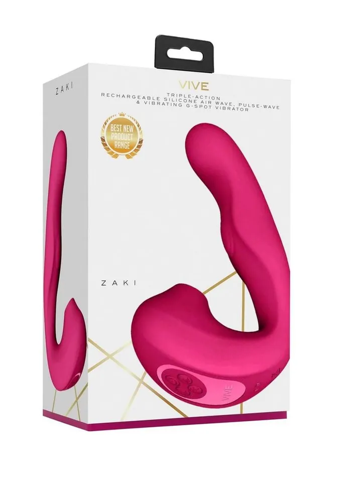 Vibrators Vive by Shots Vive Zaki Air Wave Pulse Wave and GSpot Rechargeable Silicone Vibrator