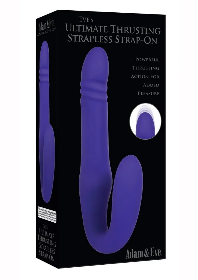 Adam and Eve Female Sex Toys Adam and Eve Eves Ultimate Thrusting Strapless StrapOn Rechargeable Silicone Dong